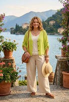WAFFLE MESH BUTTON DETAIL CARDIGAN