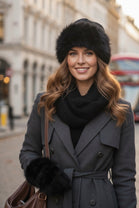 FUR TRIM KNIT HAT