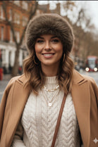 FUR TRIM KNIT HAT