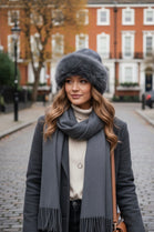 FUR TRIM KNIT HAT