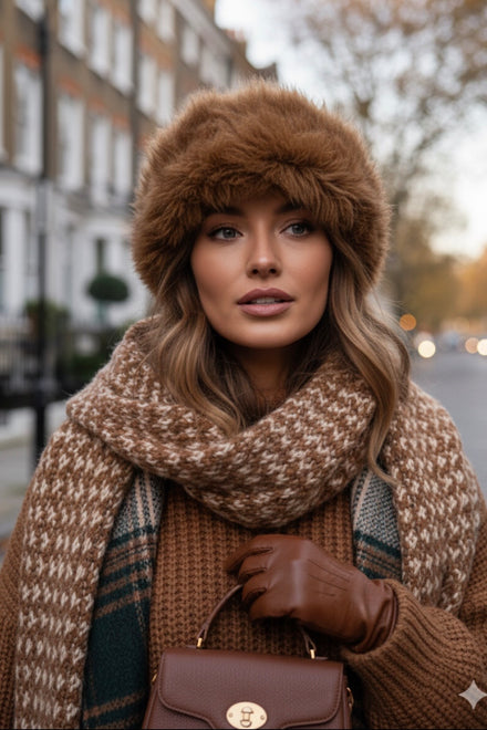 FUR TRIM KNIT HAT