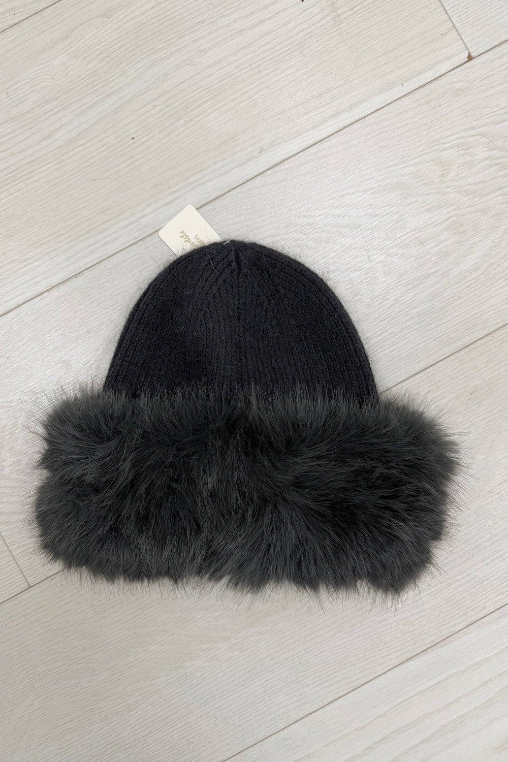 FUR TRIM KNIT HAT