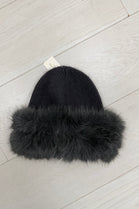 FUR TRIM KNIT HAT