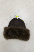 FUR TRIM KNIT HAT