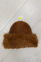 FUR TRIM KNIT HAT