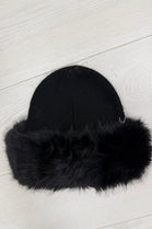 FUR TRIM KNIT HAT