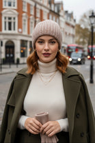 DIAMANTE TRIM KNIT HAT