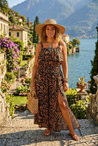 ANIMAL PRINT SPLIT LEG JUMPSUIT