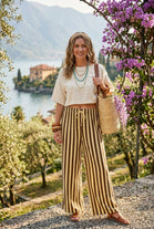 DRAWSTRING VERTICAL STRIPE TROUSER
