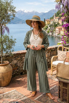 DRAWSTRING VERTICAL STRIPE TROUSER