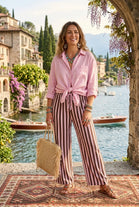 DRAWSTRING VERTICAL STRIPE TROUSER