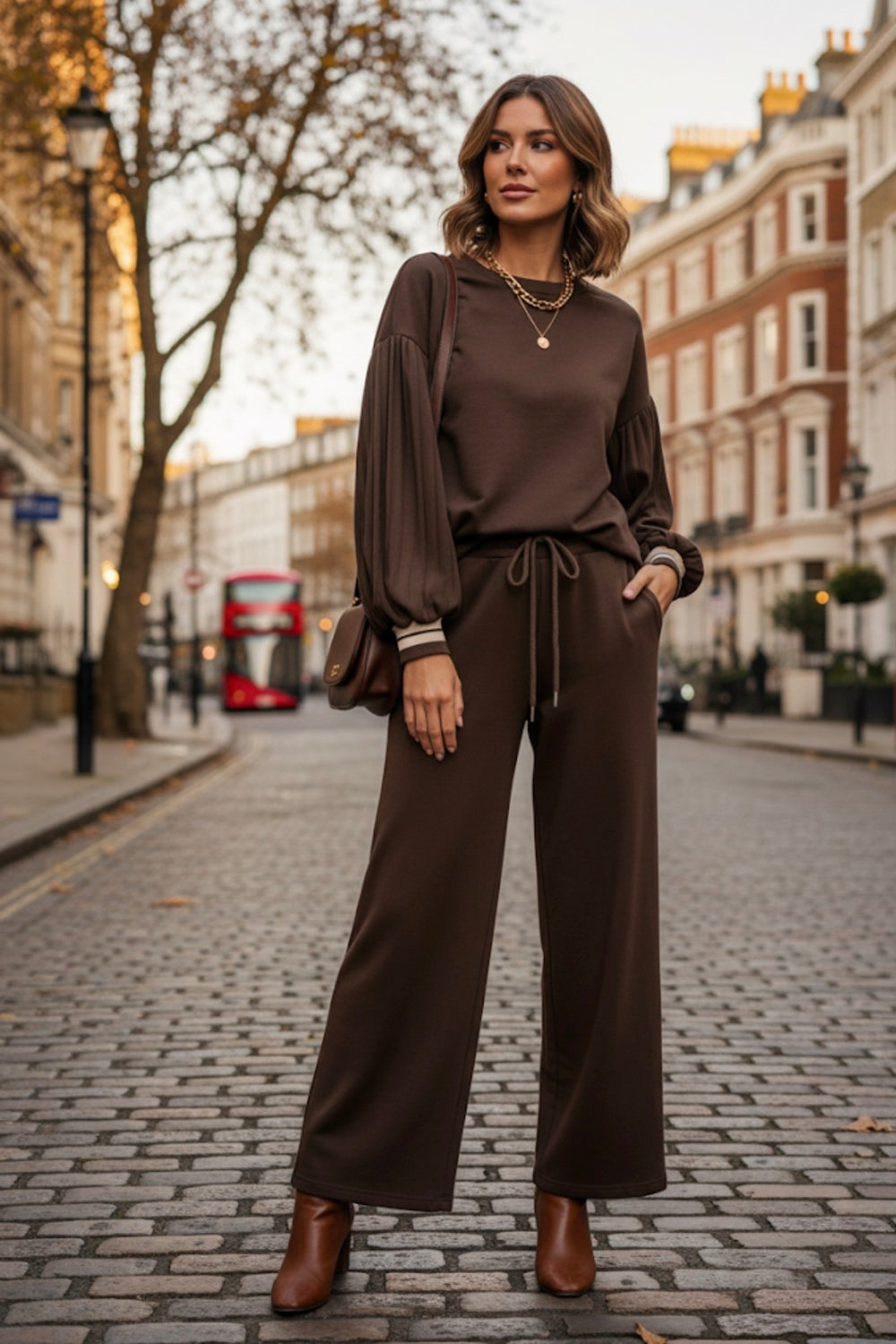 BALLOON SLEEVE LOUNGE SET