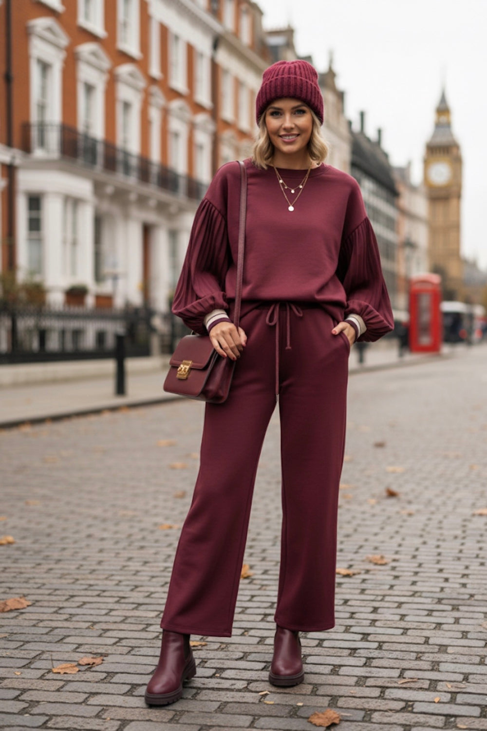 BALLOON SLEEVE LOUNGE SET