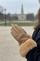 FUR TRIM GLOVES
