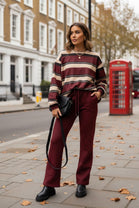 STRIPE SWEAT SHIRT LOUGE SET