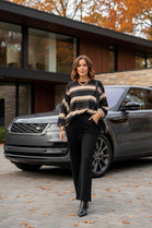 STRIPE SWEAT SHIRT LOUGE SET