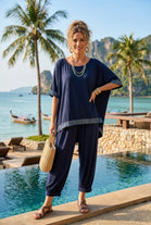 SEQUIN TRIM TOP LOUNGE WEAR