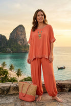 SEQUIN TRIM TOP LOUNGE WEAR