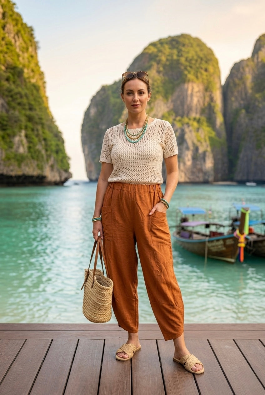 VISCOSE BARREL TROUSER