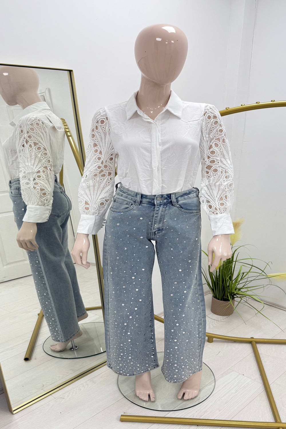 MIRROR EYELID DETAIL JEANS (15071816647040)