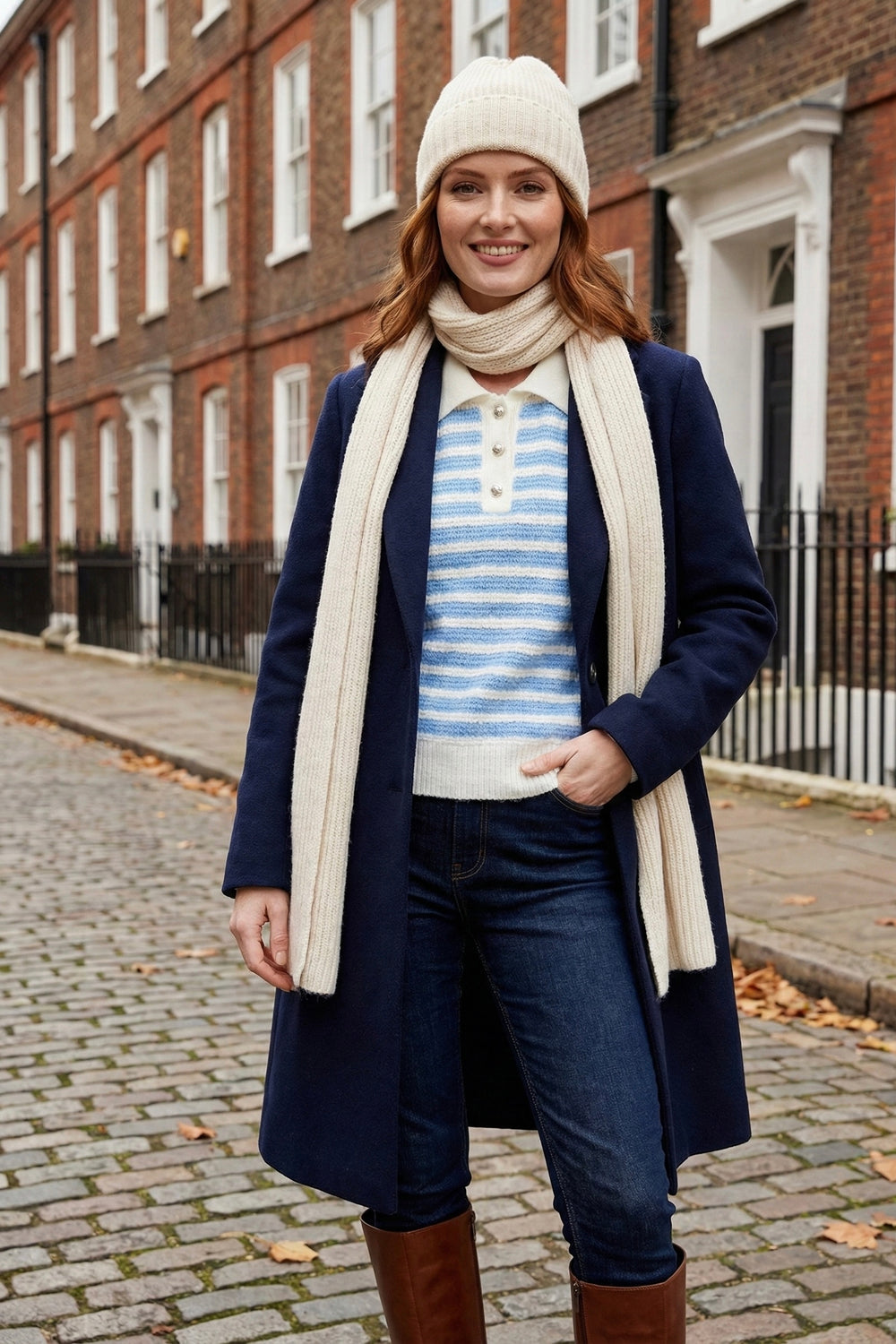 STRIPE COLLAR BUTTON JUMPER