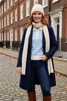 STRIPE COLLAR BUTTON JUMPER