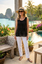 EMBROIDERY PAISLEY PRINT TOP