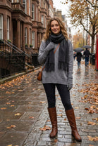 PATTERN HIGH NECK JUMPER