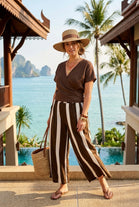 STRIPE WIDE LEG TROUSER