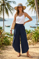 ELASTICATED SPLIT LEG TROUSER