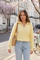 HALF ZIP PLAIN KNIT JUMPER