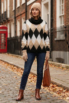 ARGYLE TURTLENECK JUMPER