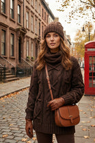 BRAIDED SLEEVE CHUNKY CABLE KNIT JUMPER