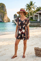 ABSTRACT GEOMETRIC PRINT PLAYSUIT