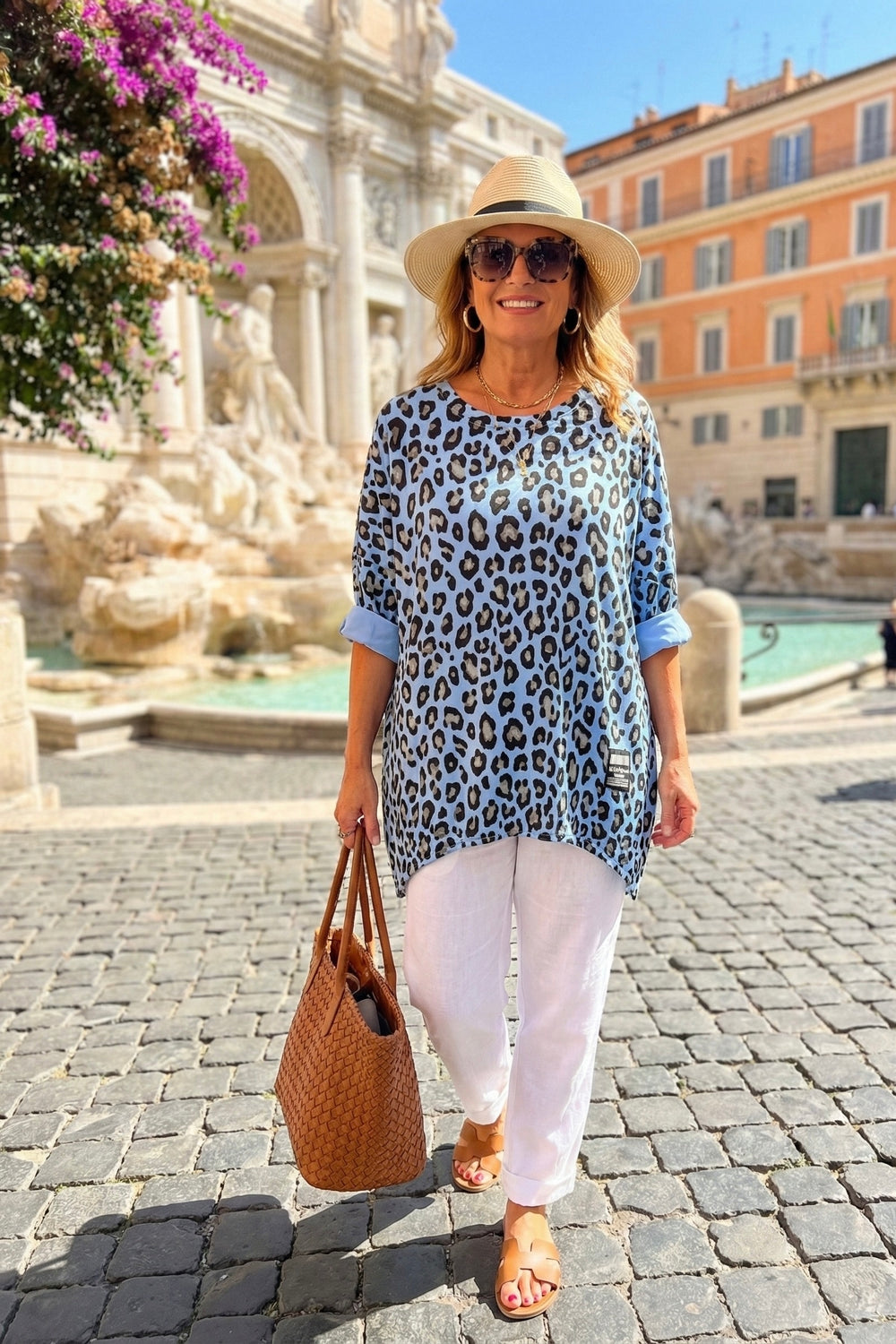 ZIP DETAIL LEOPARD SWEAT