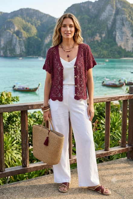 CROCHET BUTTON CARDIGAN