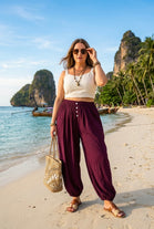 BUTTON DETAIL HAREM TROUSERS