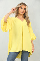 FRILL SLEEVE OVERSIZED TOP (15091771801984)