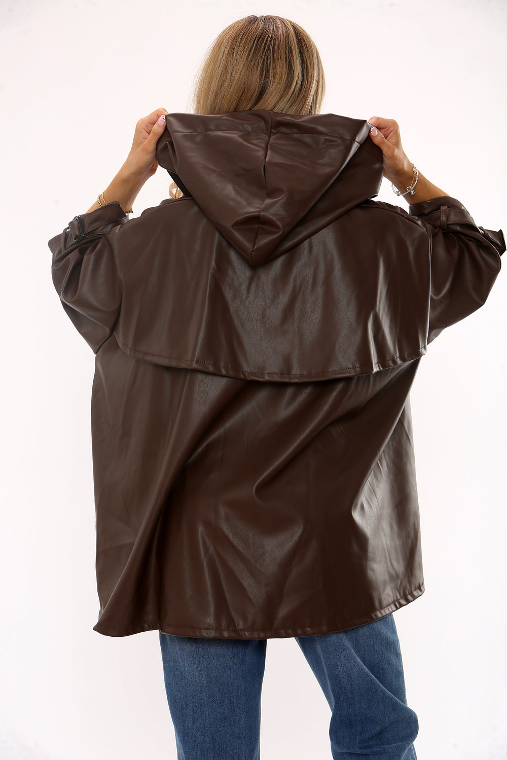 LEATHER OVERSIZED HOODED JACKET (15334235865472)