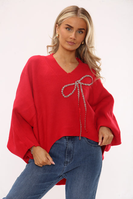 CRYSTAL BOW SOFTFEEL JUMPER (15339690983808)