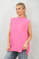 PLEATED HIGH NECK TOP (15134999544192)