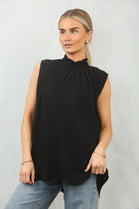 PLEATED HIGH NECK TOP (15134998987136)