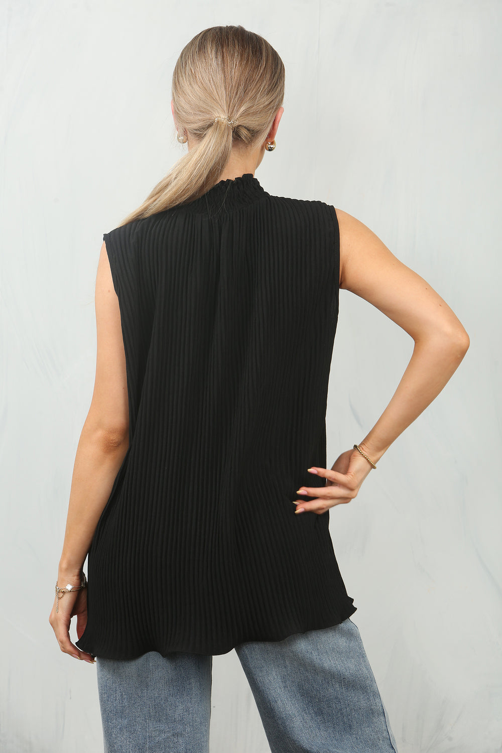 PLEATED HIGH NECK TOP (15134998987136)