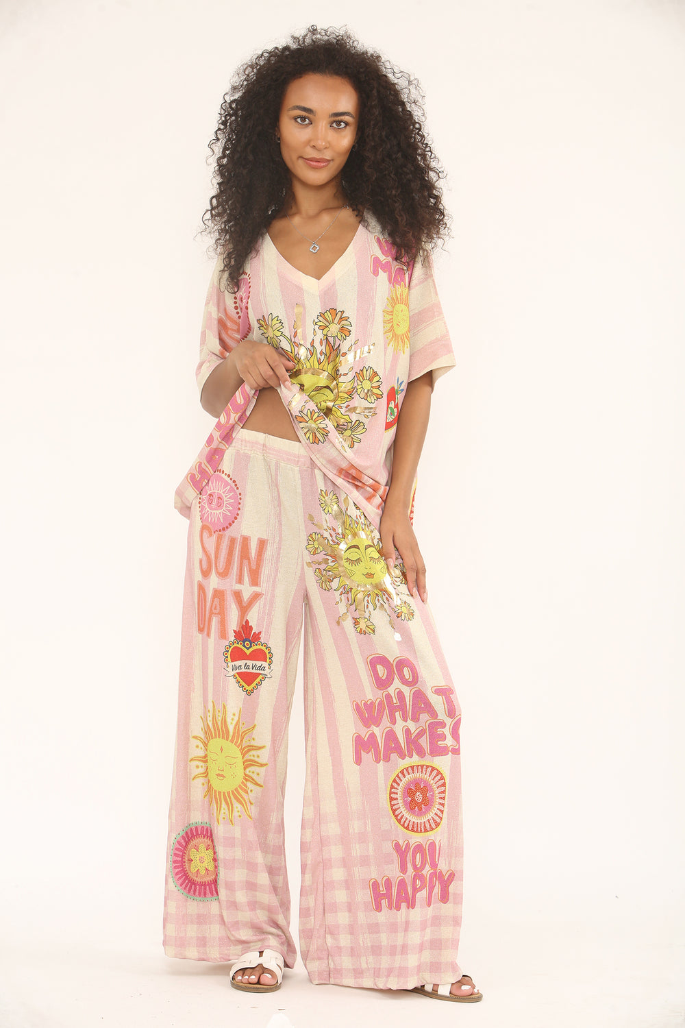 PRINTED LUREX TROUSERS (Copy) (15273909420416)