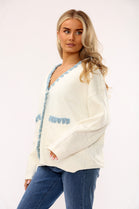 POCKET DETAIL DENIM TRIM JUMPER (15339304681856)
