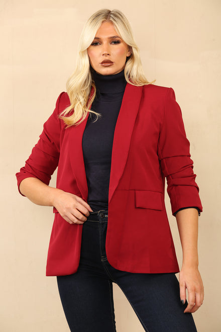 BASIC PLUS SIZE  SLEEVED BLAZER (14668969804160) (15311553724800)