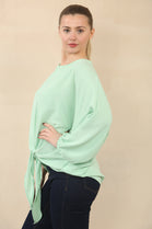 FRONT TIE OVERSIZED BLOUSE (15089485382016) (15099859075456)