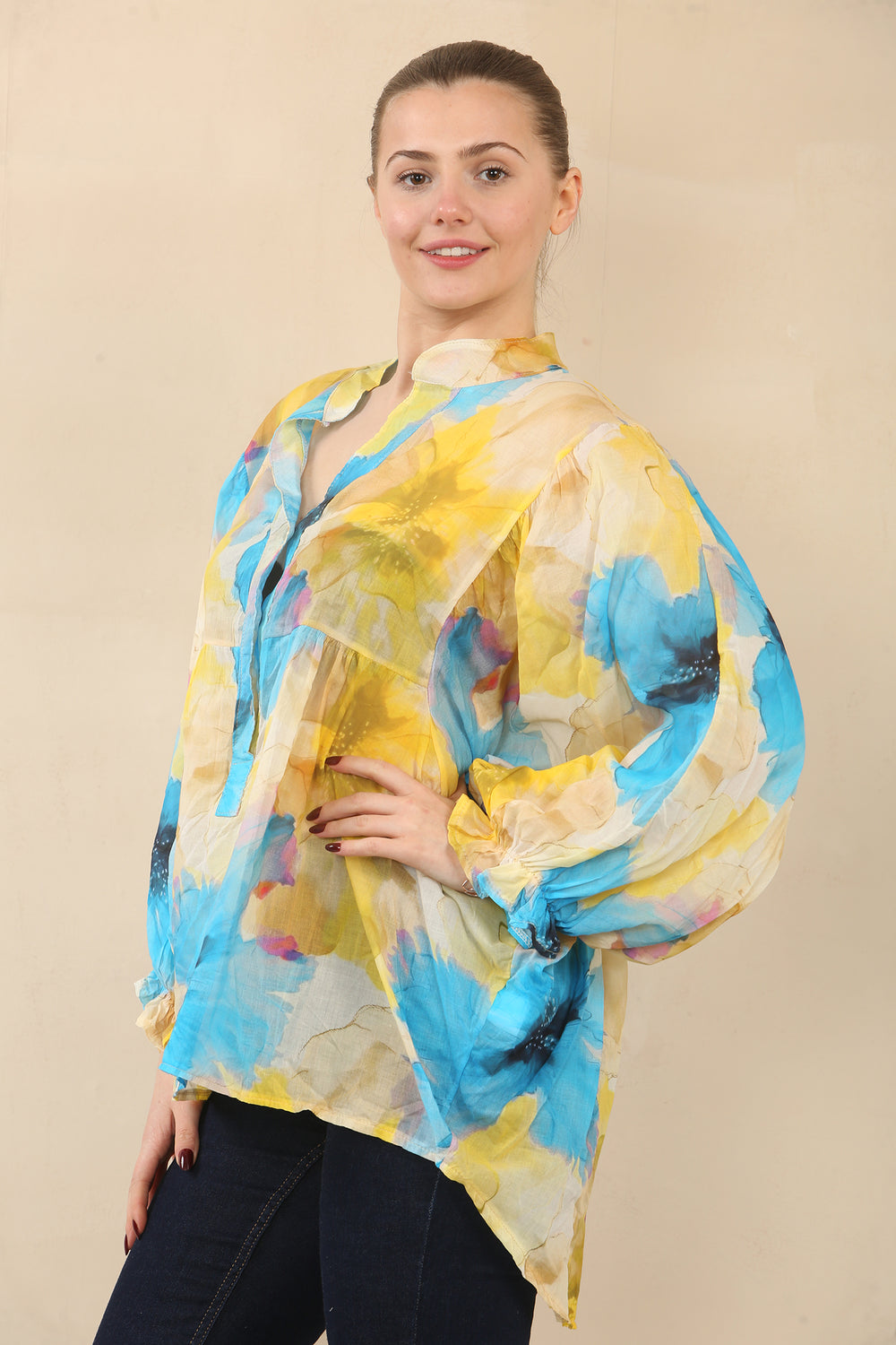 FLORAL BUTTON DETAIL TOP (15089493967232)