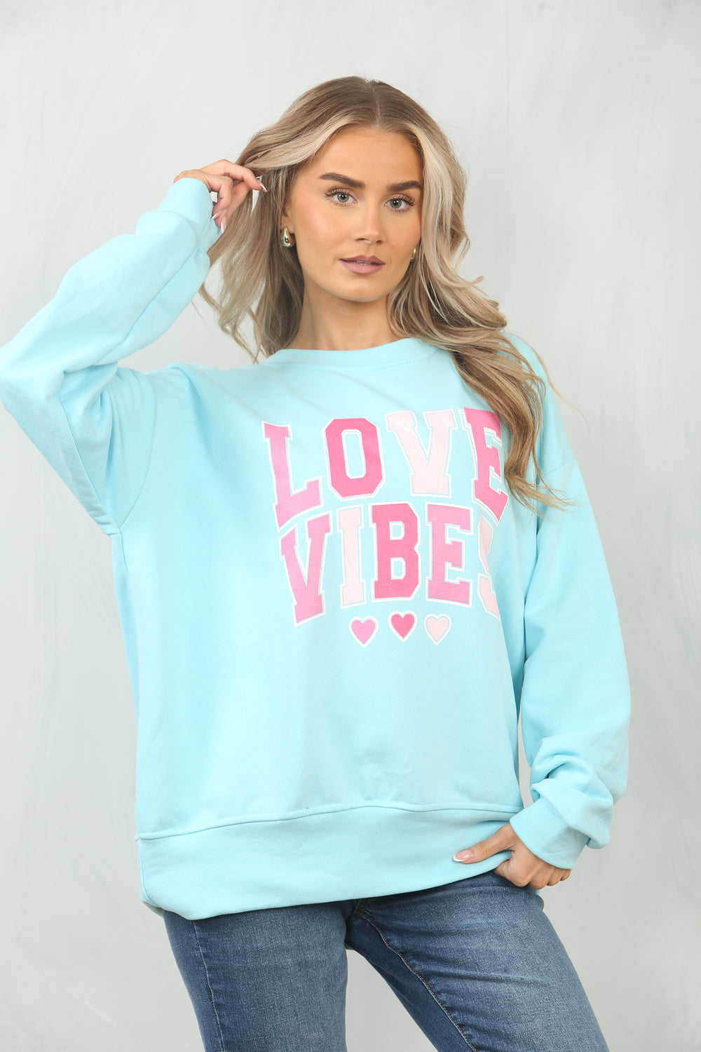 LOVE VIBES SLOGAN SWEAT (15089529553280)