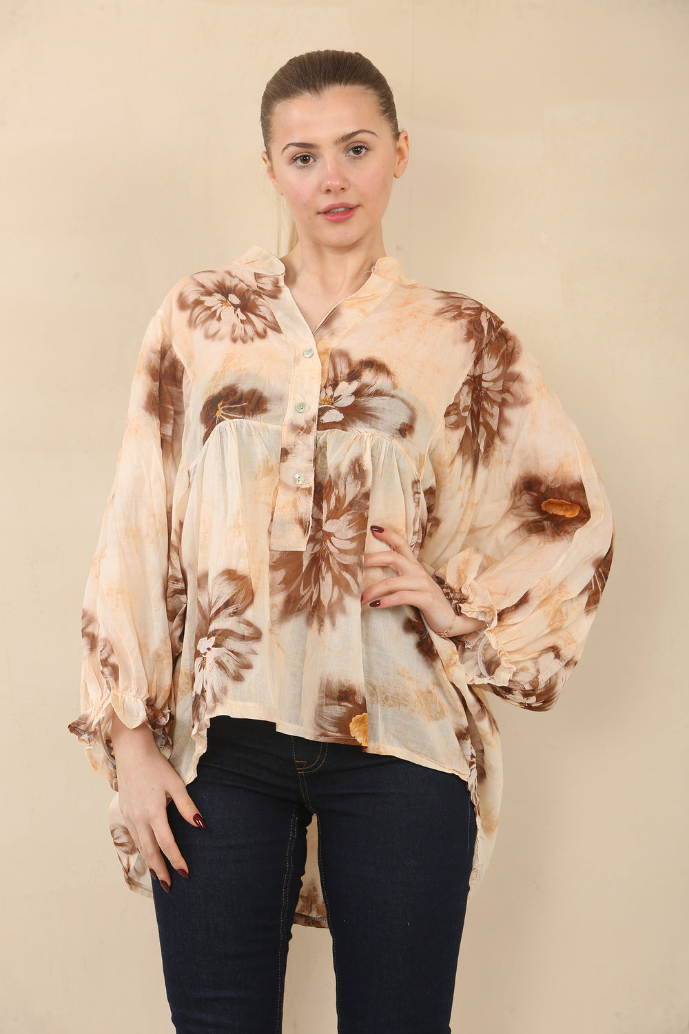 FLORAL BUTTON DETAIL TOP (15089492820352)